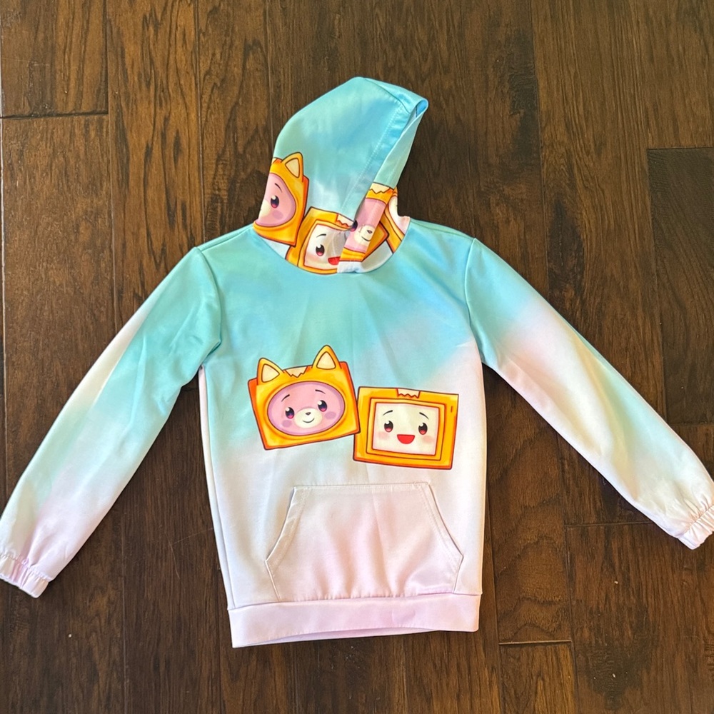 Kids Gradient Hoodie with Cartoon Print - Picture 2 of 5